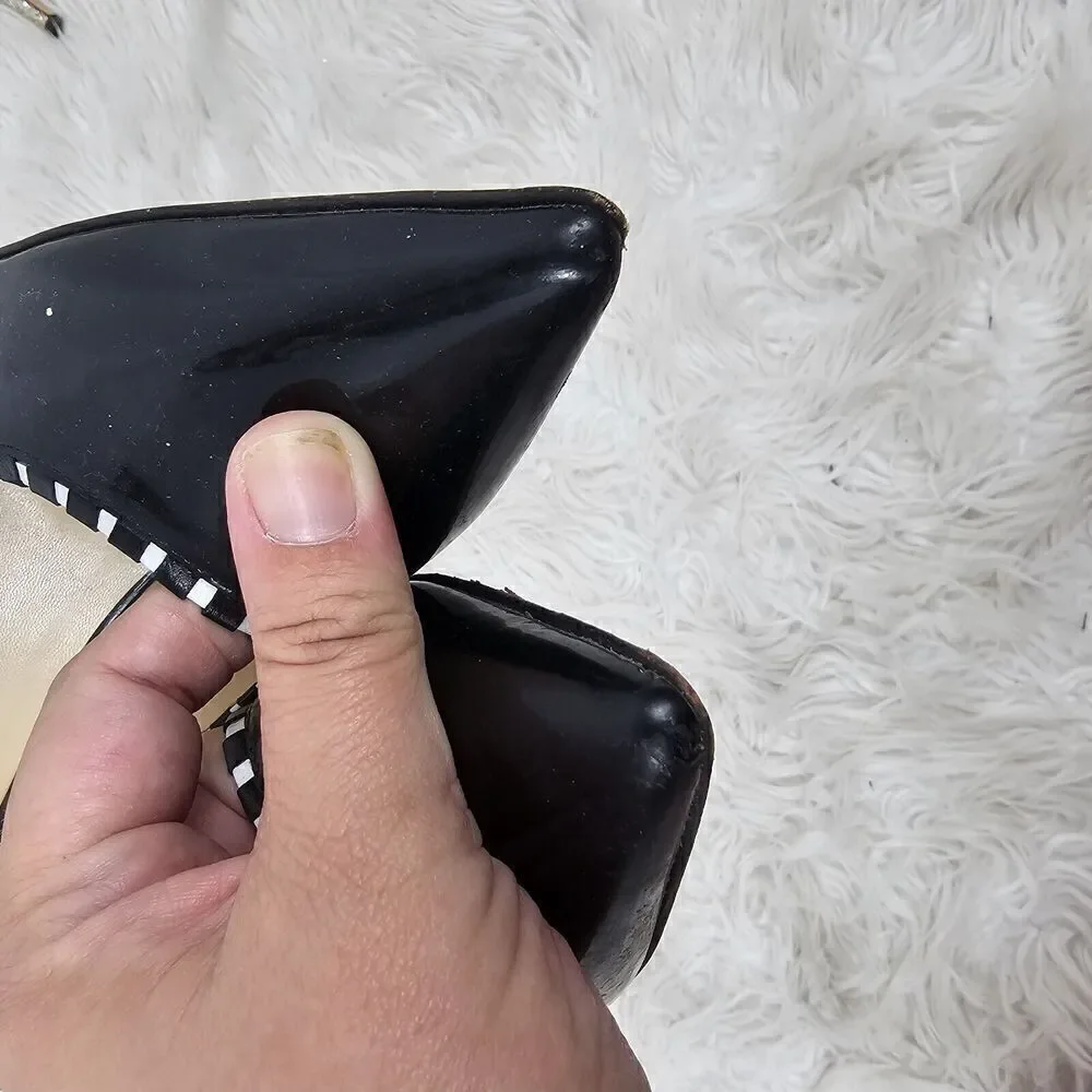 Kate Spade New York Patent Leather Pointed Toe Pina Pumps Black Women's Size 10B